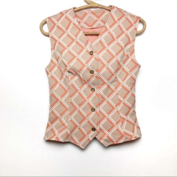 Vintage | Handmade button up sleeveless pink top - Picture 1 of 4